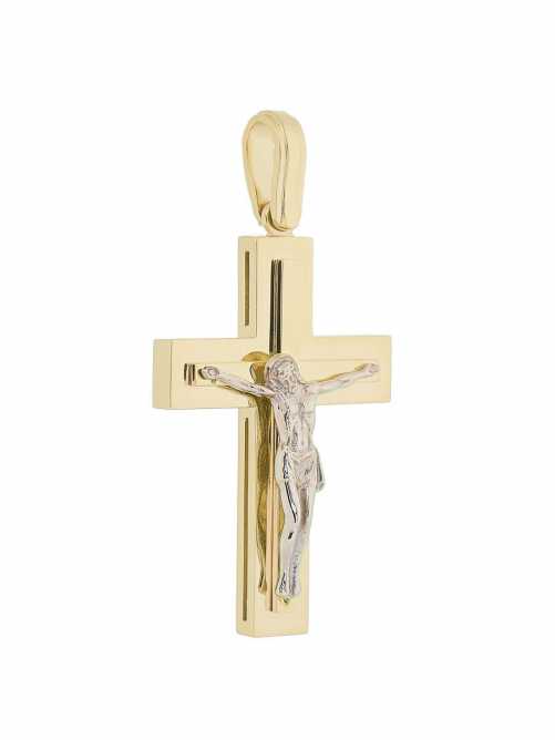 Крест прямой из желтого золота