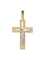 Крест прямой из желтого золота c бриллиантами