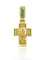 Крест "Спас Нерукотворный" из желтого золота  с изумрудами