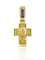Крест "Спас Нерукотворный" из желтого золота  с сапфирами