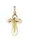 Крест Ажурный из желтого золота с бриллиантами белая эмаль 04061