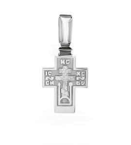 Крест "Спас Нерукотворный" из белого золота