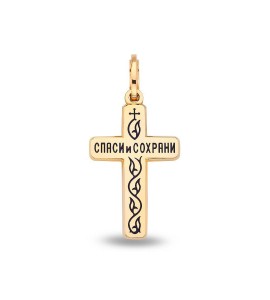 Крест из желтого золота c бриллиантами 03370