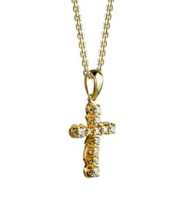Колье c крестом из желтого золота 05206