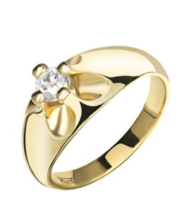 Кольцо "Форте" из желтого золота с бриллиантом