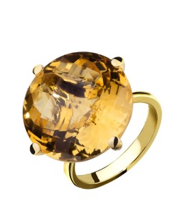 Кольцо 01280 из желтого золота с цитрином фант