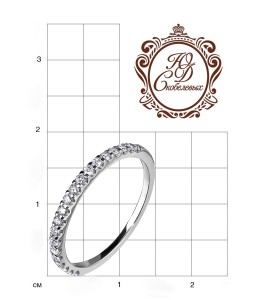 Кольцо из белого золота с бриллиантами 01292